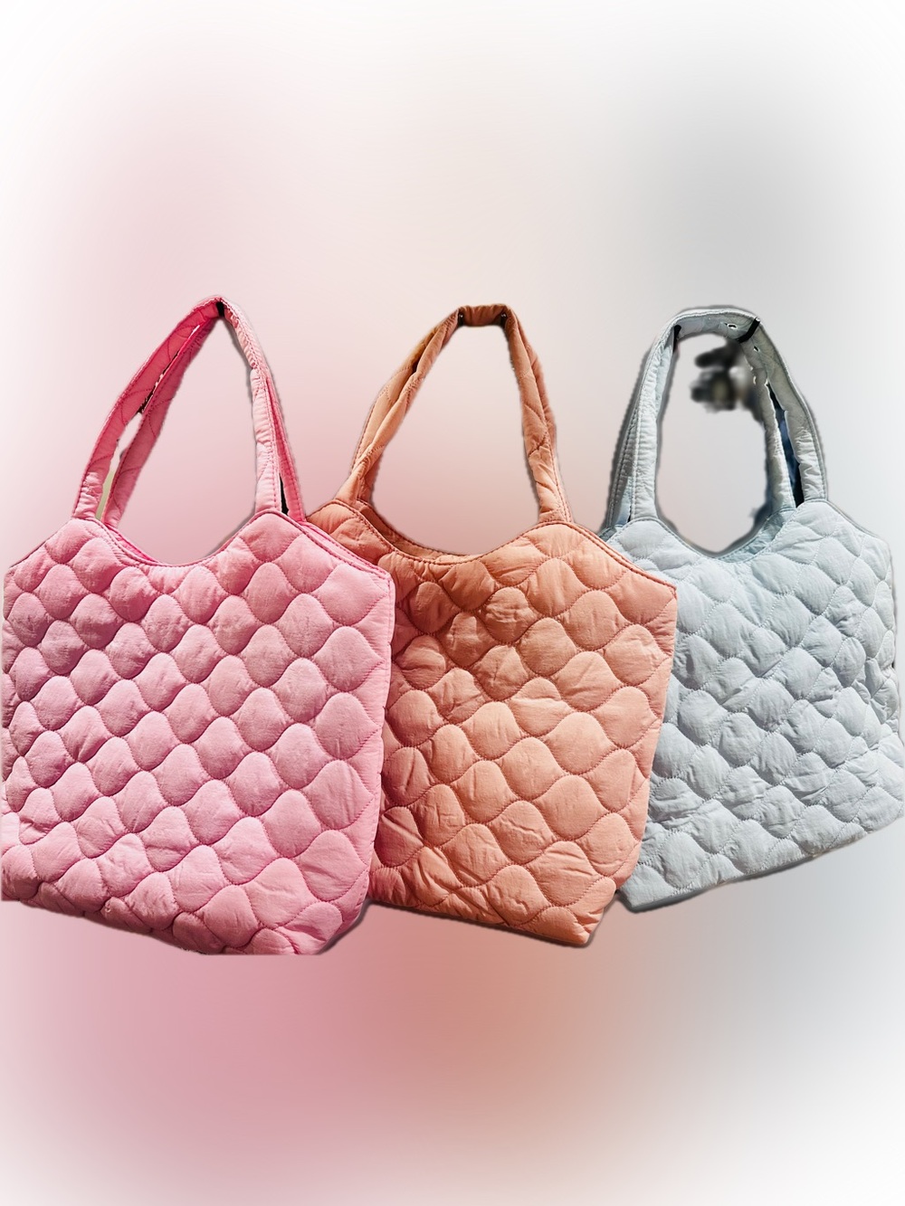 Quilted Pink Tote Bag – Women's Everyday Shoulder Bag